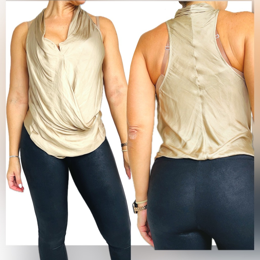 Helmut Lang Gold draped Top
